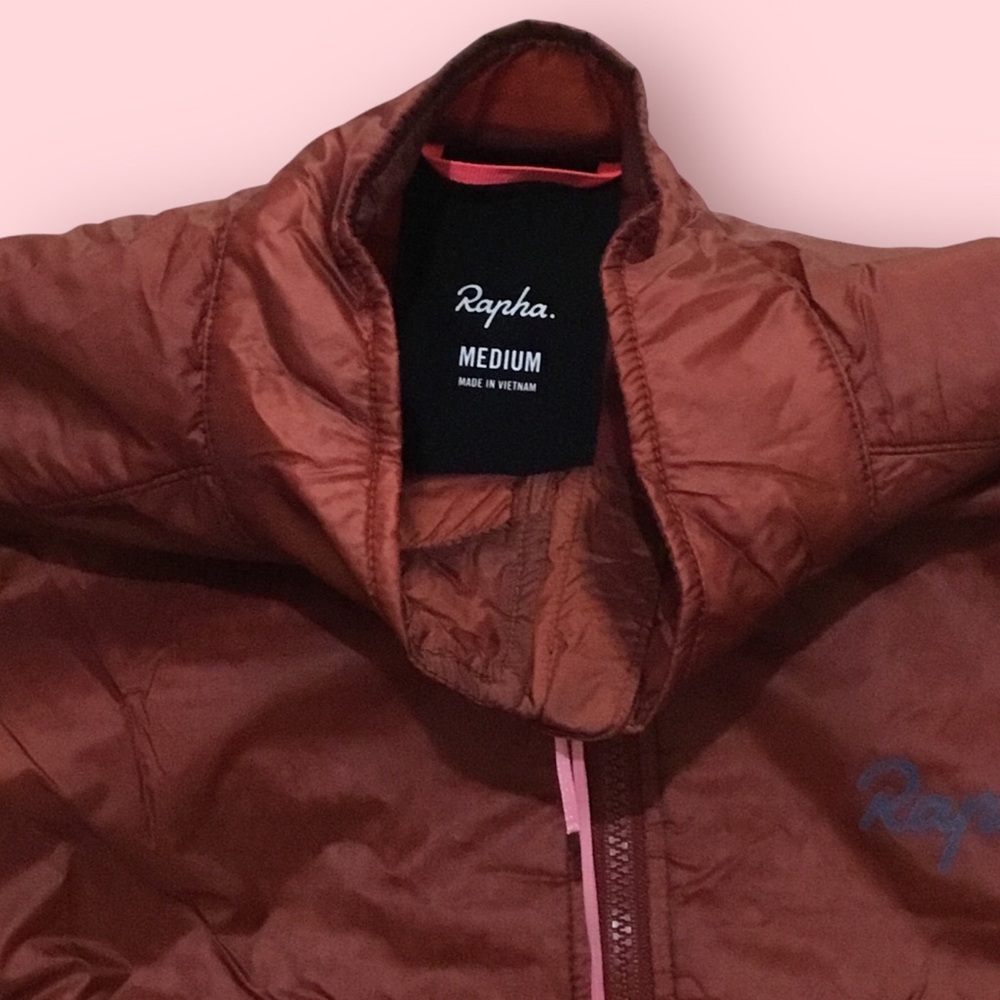 Rapha Mens Brevet Insulated HI VIZ Winter Jacket (Red Brick) - Picture 3 of 9